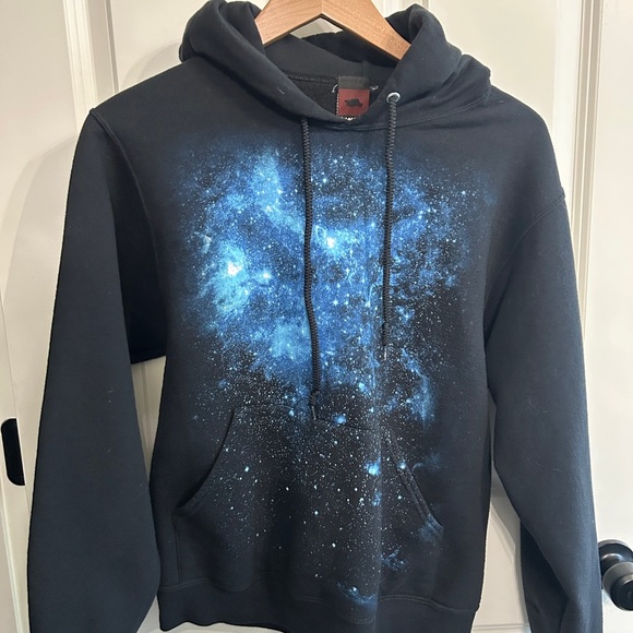 EUC Tony Hawk Black and Blue Cosmic Sweatshirt size Small Y2K streetwear classic - Picture 1 of 9